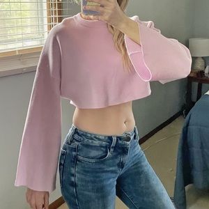 Zara Knit pink crop top sweater
